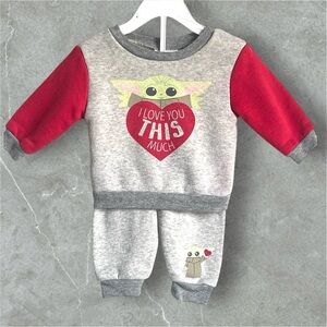 Infant 3-6mo Baby Yoda Sweatshirt and Pants Set